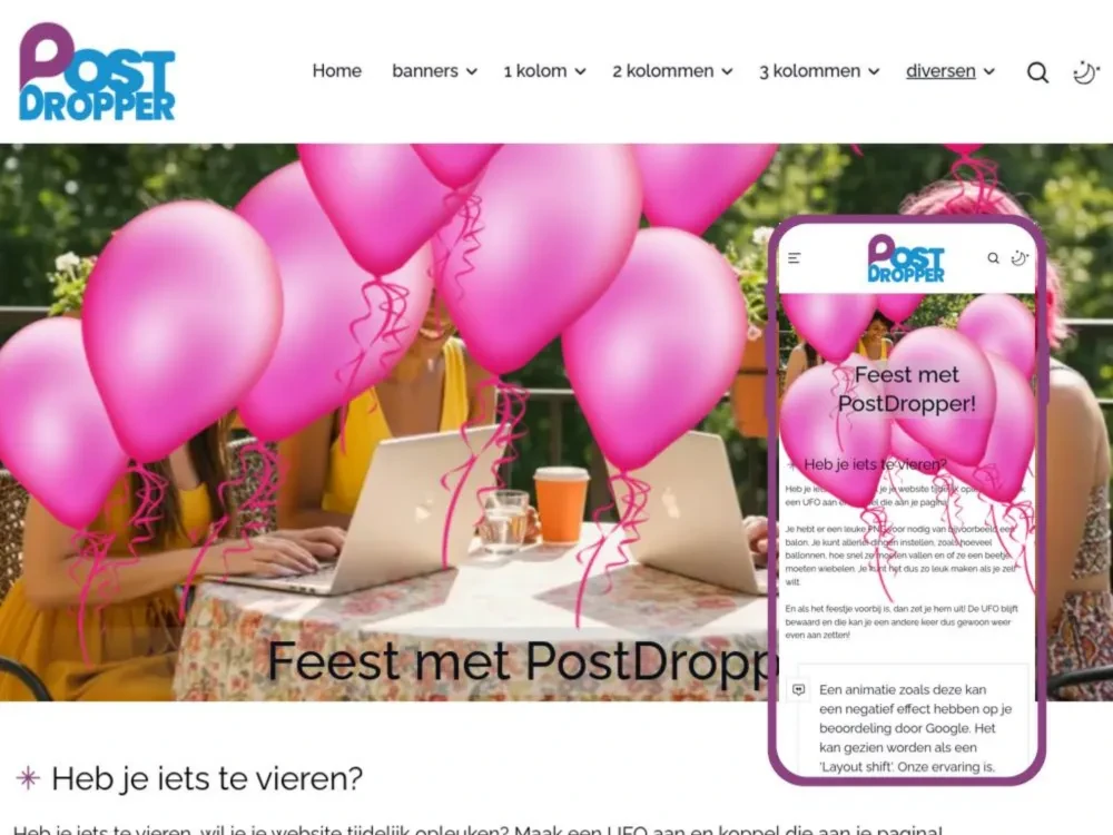 Heb je iets te vieren? Laat het zien op je website!